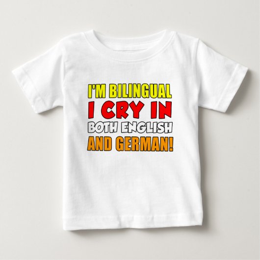 T-shirt Pour Bébé Cri Bilingue En Allemand (Devant)