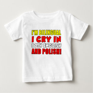 T-shirt Pour Bébé Cri Bilingue En Polonais