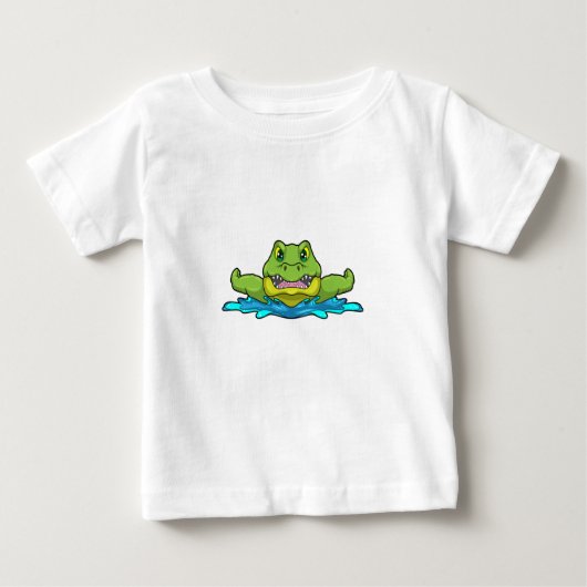 T-shirt Pour Bébé Crocodile à nager dans l'eau (Devant)