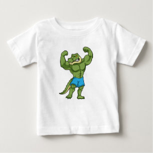 T-shirt Pour Bébé Crocodile comme Bodybuilder extrême
