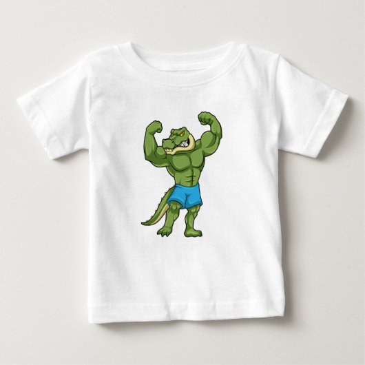 T-shirt Pour Bébé Crocodile comme Bodybuilder extrême (Devant)