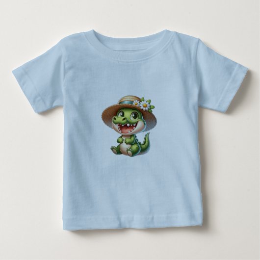 T-shirt Pour Bébé Crocodile de bébé mignon (Devant)