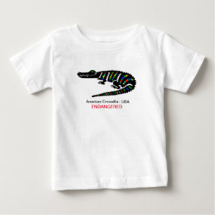 T-shirt Pour Bébé Crocodile mignon -Graphique animal en voie de disp