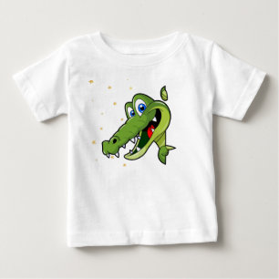 T-shirt Pour Bébé Crocodile Vert Mignon Dessin Animé