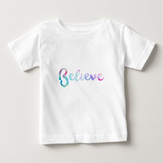 T-shirt Pour Bébé Croire la typographie de l'aquarelle (Devant)