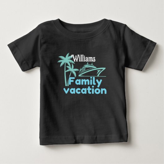 T-shirt Pour Bébé Croisière de vacances modifiable (Devant)