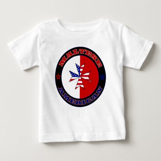 T-shirt Pour Bébé Croix d'Amérique maltaise (Devant)