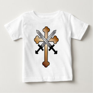 T-shirt Pour Bébé Croix de cuivre avec les épées croisées