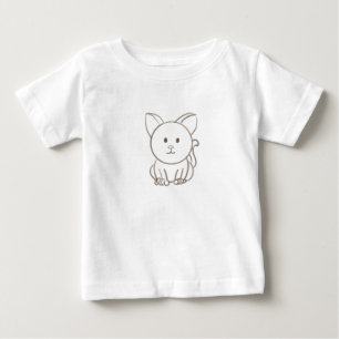 T-shirt Pour Bébé Croquis de chat adorable