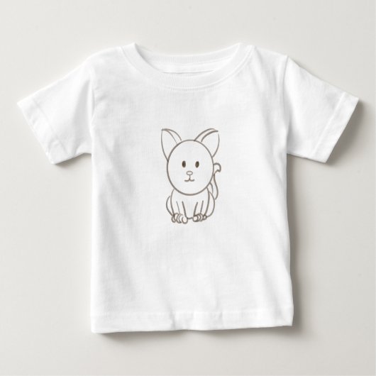 T-shirt Pour Bébé Croquis de chat adorable (Devant)