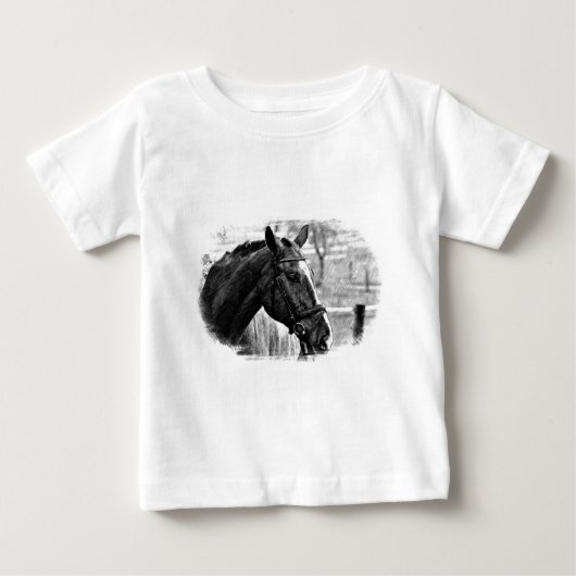 T-shirt Pour Bébé Croquis noir blanc (Devant)