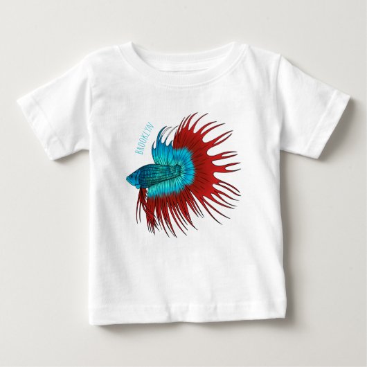 T-shirt Pour Bébé Crowntail betta fish dessin animé (Devant)