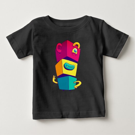 T-shirt Pour Bébé Cube mignon et coloré (Devant)