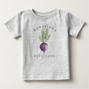 T-shirt Pour Bébé Cultivé à la maison avec amour   betterave   Veggi