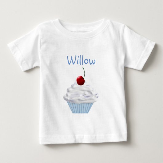 T-shirt Pour Bébé Cupcake Nom personnalisé Tutu Shirt (Devant)
