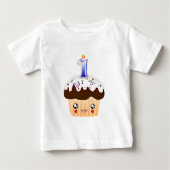 T-shirt Pour Bébé Cupcake T 1 an - Bleu (Devant)