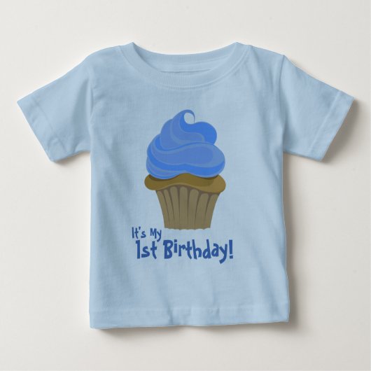 T-shirt Pour Bébé CupcakeBlue, C'est mon, 1er anniversaire ! (Devant)