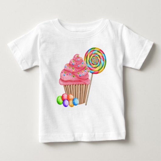 T-shirt Pour Bébé Cupcakes et bonbons Anniversaire T Chemise (Devant)