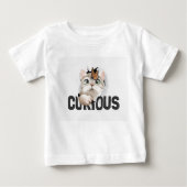 T-shirt Pour Bébé Curieux chat (Devant)