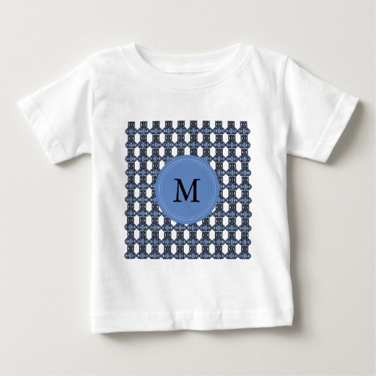 T-shirt Pour Bébé Custom Blue Abstract (Devant)