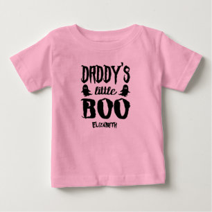 T-shirt Pour Bébé Custom Halloween Le Petit Boo de Papa Rose Noir