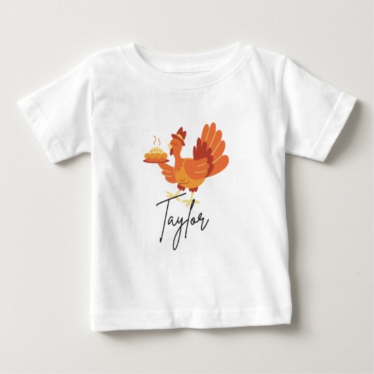 T-shirt Pour Bébé Custom Name Baby Thanksgiving Shirt (Devant)