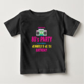 T-shirt Pour Bébé Custom Retro Neon 80's Birthday Party (Devant)