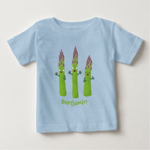 T-shirt Pour Bébé Cute asperges chantant un trio végétal dessin anim