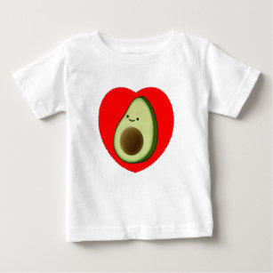 T-shirt Pour Bébé Cute Avocado Dans Le Coeur Rouge