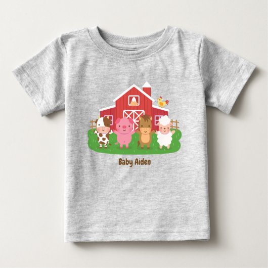 T-shirt Pour Bébé Cute Barn Farm Animals Baby (Devant)