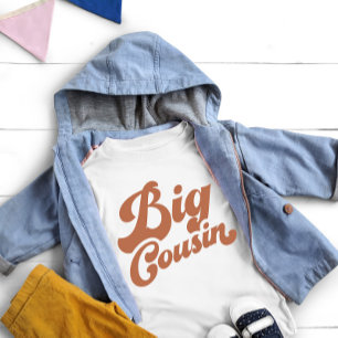 T-shirt Pour Bébé Cute Big Cousin   Famille de jumelage Brown
