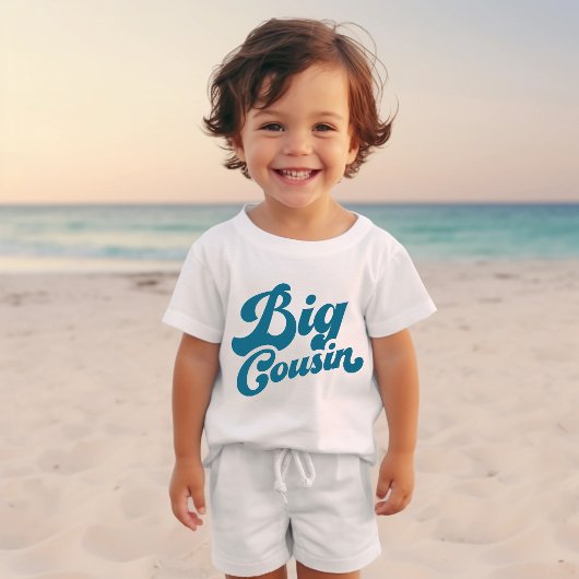 T-shirt Pour Bébé Cute Big Cousin | Famille Ocean Blue Matching