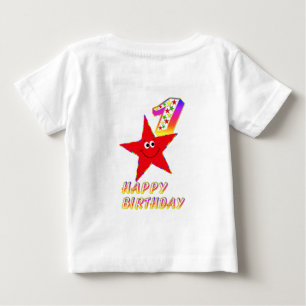 T-shirt Pour Bébé Cute Blue Star Birthday Boy Shirt