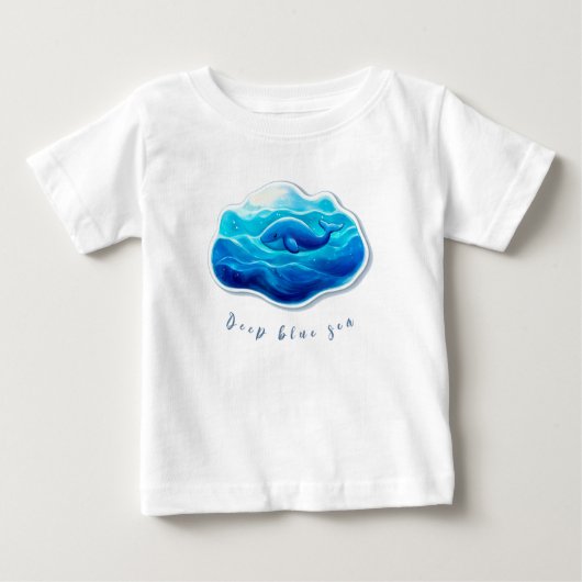 T-shirt Pour Bébé Cute Blue Whale (Devant)