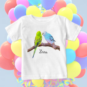 T-shirt Pour Bébé Cute budgie couple - T-shirt bébé personnalisable