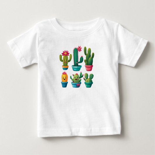 T-shirt Pour Bébé Cute Cactus (Devant)
