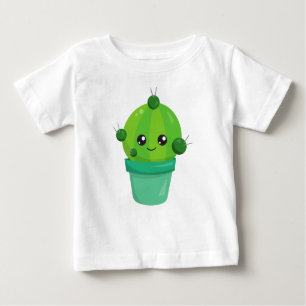 T-shirt Pour Bébé Cute Cactus, Kawaii Cactus, Green Cactus, Pot