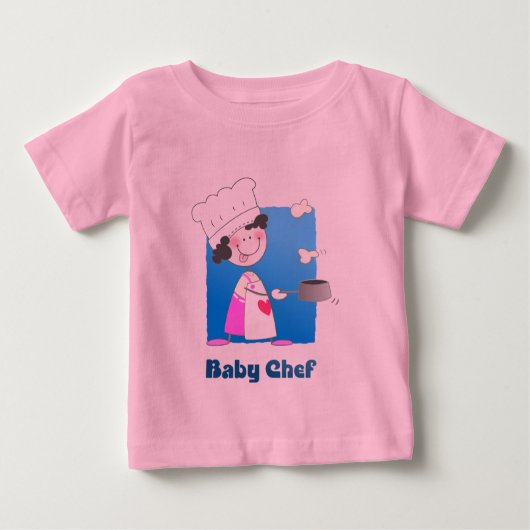 T-shirt Pour Bébé Cute Cartoon Baby Chef (Devant)
