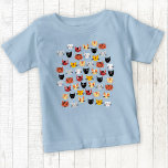 T-shirt Pour Bébé Cute chat Motif bleu<br><div class="desc">Un motif amusant de nombreux adorables petits chats sur un arrière - plan bleu. Art original de Nic Squirrell.</div>