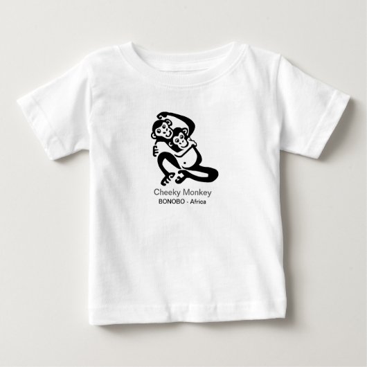 T-shirt Pour Bébé Cute Cheeky singkey - BONOBO - Afrique (Devant)