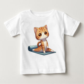 T-shirt Pour Bébé Cute Chibi Yoga Chat