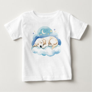 T-shirt Pour Bébé Cute chiot Labrador sur la Lune -