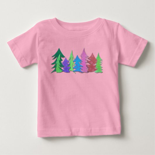 T-shirt Pour Bébé Cute Christmas Forest Colorful (Devant)