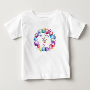 T-shirt Pour Bébé Cute coloré Aquarelle lapin et Pois
