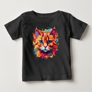 T-shirt Pour Bébé Cute Colorful Chat Face-87002
