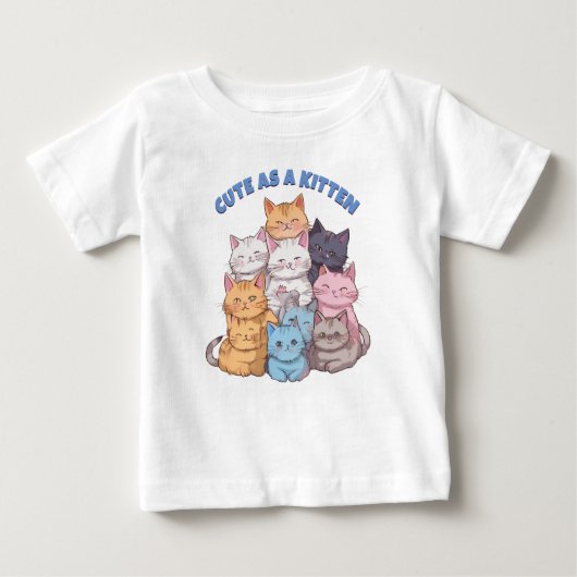 T-shirt Pour Bébé Cute comme un chaton avec Kitty Pile (Devant)