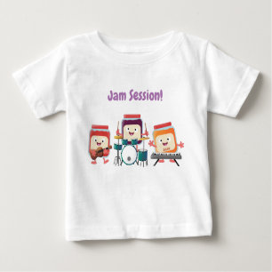 T-shirt Pour Bébé Cute confiture session dessin animé musicien humou