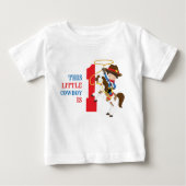 T-shirt Pour Bébé Cute Cowboy 1er anniversaire (Devant)