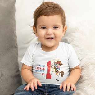 T-shirt Pour Bébé Cute Cowboy 1er anniversaire