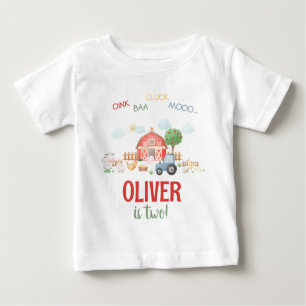 T-shirt Pour Bébé Cute Cute Barnyard ferme animal anniversaire